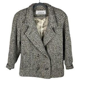 Vintage Mackintosh Heavy Knit Wool Jacket Blazer Marled Tan Brown Sz 6P